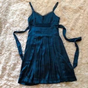 American Eagle Teal Satin Dress
